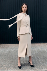 Clever Crepe Doppio Caselle Jacket Stone