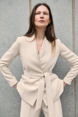 Clever Crepe Doppio Selsey Jacket Stone