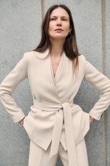 Clever Crepe Doppio Selsey Jacket Stone