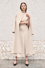 Clever Crepe Doppio Finchley Coat Stone