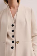 Clever Crepe Doppio Finchley Coat Stone