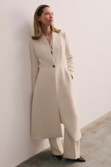 Clever Crepe Doppio Finchley Coat Stone