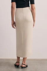 Clever Crepe Doppio Oliena Skirt Stone