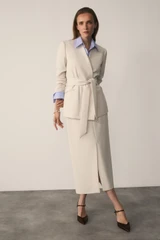 Clever Crepe Doppio Oliena Skirt Stone