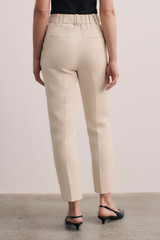 Clever Crepe Doppio Tavira Trousers Stone