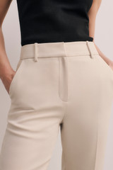 Clever Crepe Doppio Tavira Slim-Leg Trousers Stone