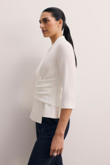 Clever Crepe Belleville Mid Sleeve Top Ivory
