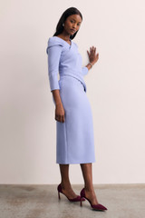 Iona Sculpt Stretch Crepe Dress Chalk Blue