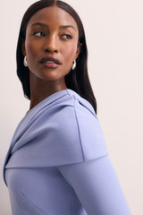 Iona Sculpt Stretch Crepe Dress Chalk Blue
