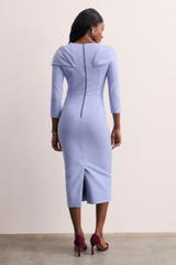 Iona Sculpt Stretch Crepe Dress Chalk Blue