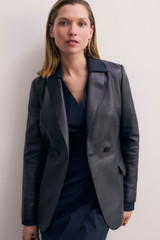 Emilia Cotton Shirt Dress Navy