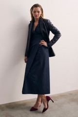 Emilia Cotton Shirt Dress Navy