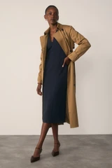 Paola Sculpt Stretch Crepe Dress Navy