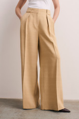 Lyon Textured Palazzo Trousers Sand