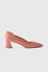 Saturnia Lizard-Embossed Leather Heels 45 Dusty Rose