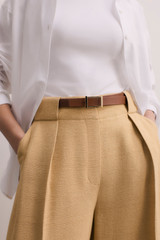 Tropea Reversible Leather Belt Ivory And Tan