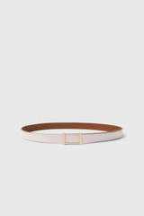 Tropea Reversible Leather Belt Ivory And Tan