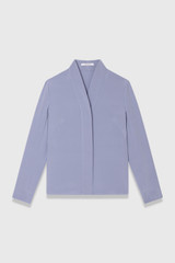 Bowery Blouse Chalk Blue Stretch Silk