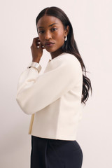 Candelo Wool Cotton Blend Jacket Ivory