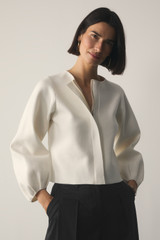 Candelo Wool Cotton Blend Jacket Ivory
