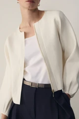 Candelo Wool Cotton Blend Jacket Ivory
