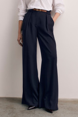 Clever Crepe Lyon Ultra Wide-Leg Trousers Navy