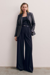 Clever Crepe Lyon Palazzo Trousers Navy - Welcome to the Fold LTD