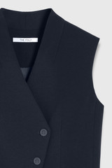 Clever Crepe Romney Waistcoat Navy