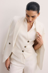 Clever Crepe Romney Waistcoat Ivory