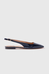 Limone Patent Leather Flats 15 Navy