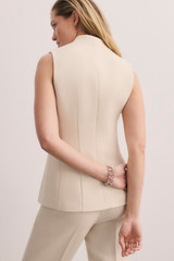 Clever Crepe Doppio Hartley Waistcoat Stone