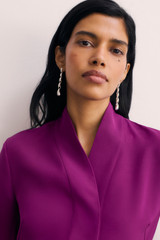 Bowery Blouse Berry Stretch Silk