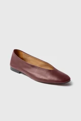 Melfi Leather Ballerina Flats Burgundy