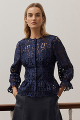 Davoli Lace Top Indigo