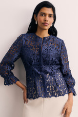 Davoli Lace Top Indigo