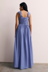 Sevilla Silk Chiffon Maxi Dress Celestial Steel Blue