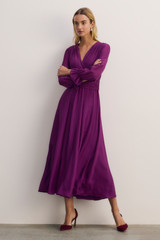 Soli Silk Chiffon Dress Electric Magenta