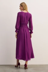 Soli Silk Chiffon Dress Electric Magenta
