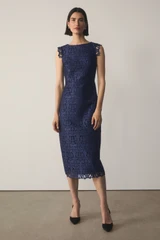Valencia Lace Dress Indigo