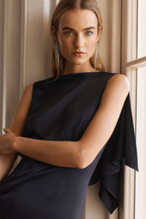 Clever Crepe Aulla Dress Navy