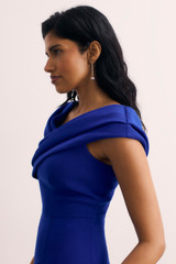 Riano Wool Crepe Dress Cobalt Blue