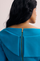 Palmerston Sculpt Stretch Crepe Dress Turquoise