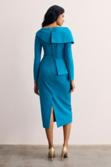 Palmerston Sculpt Stretch Crepe Dress Turquoise