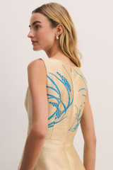 Avila Jacquard Maxi Gown Champagne