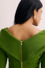 Palermo Wool Crepe Dress Spring Green