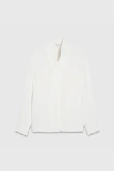 Bowery Blouse Ivory Stretch Silk