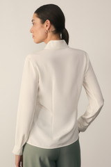 Bowery Blouse Ivory Stretch Silk