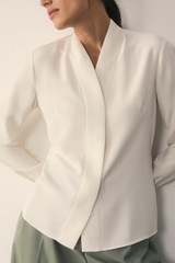 Bowery Blouse Ivory Stretch Silk