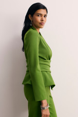 Belleville Sculpt Stretch Crepe Top Spring Green