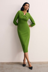 Waverley Sculpt Stretch Crepe Dress Spring Green